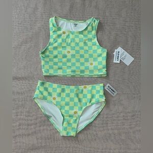 Old Navy Green Checkered Bikini Set NWT